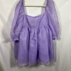 Selkie Lavender Puff Sleeve Dress